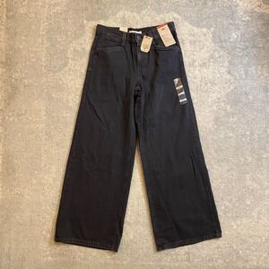 Levis 94 Baggy Wide Leg Jeans Womens 27x31Black Mid Rise Cotton Denim Relaxed